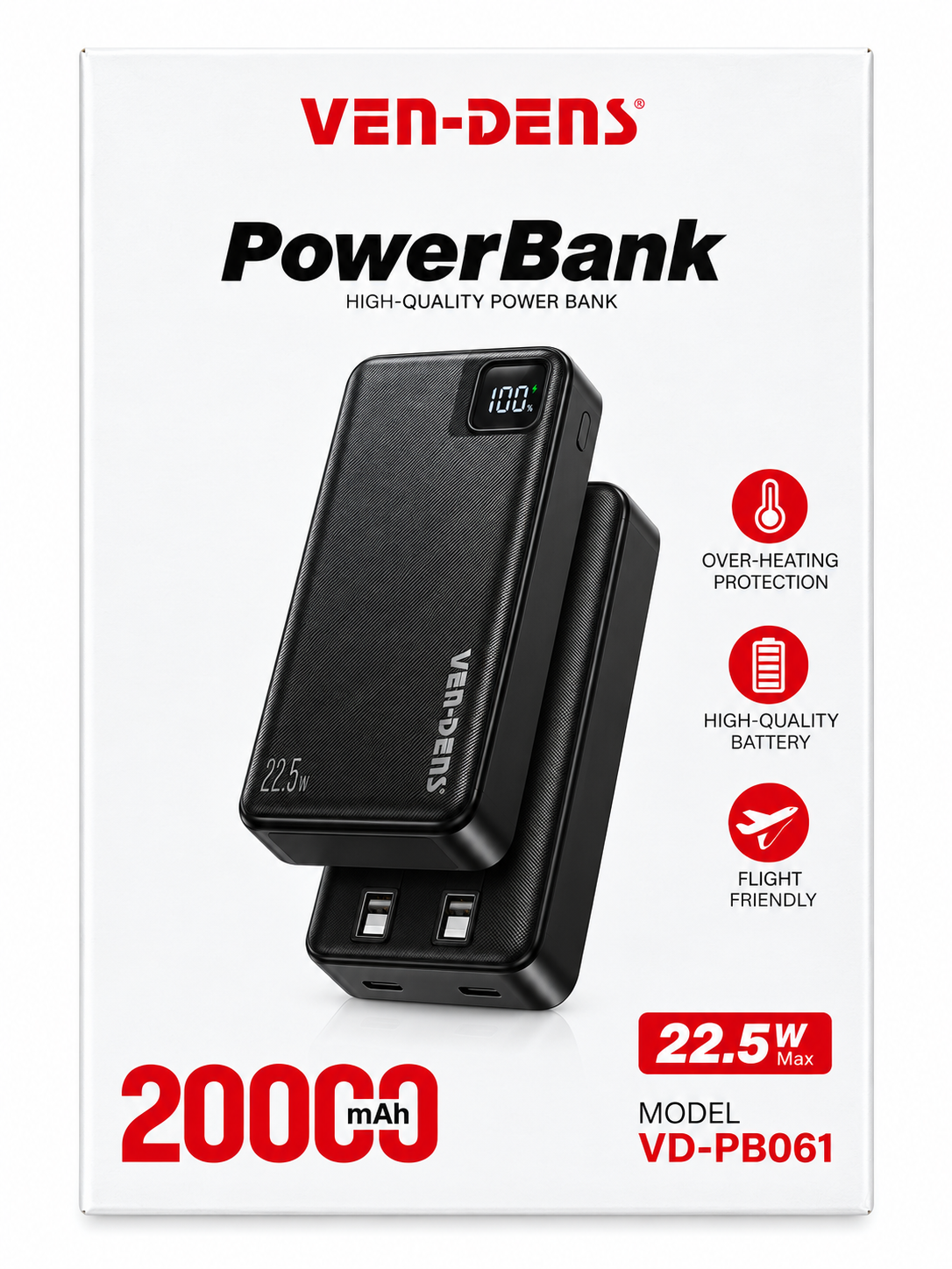 VEN-DENS VD-PB061 power bank VEN-DENS VD-PB061 20000mAh power bank